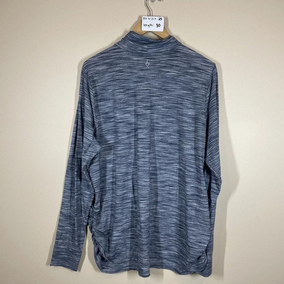 Torrid Active Size 3 Gray Heather Long Sleeve Top Ruched Mock Neck Stretch - Picture 6 of 7